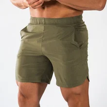 Шорты для фитнеса бодибилдинга дышащие шорты для бега мужские однотонные брендовые летние спортивные шорты для бега мужские спортивные шорты