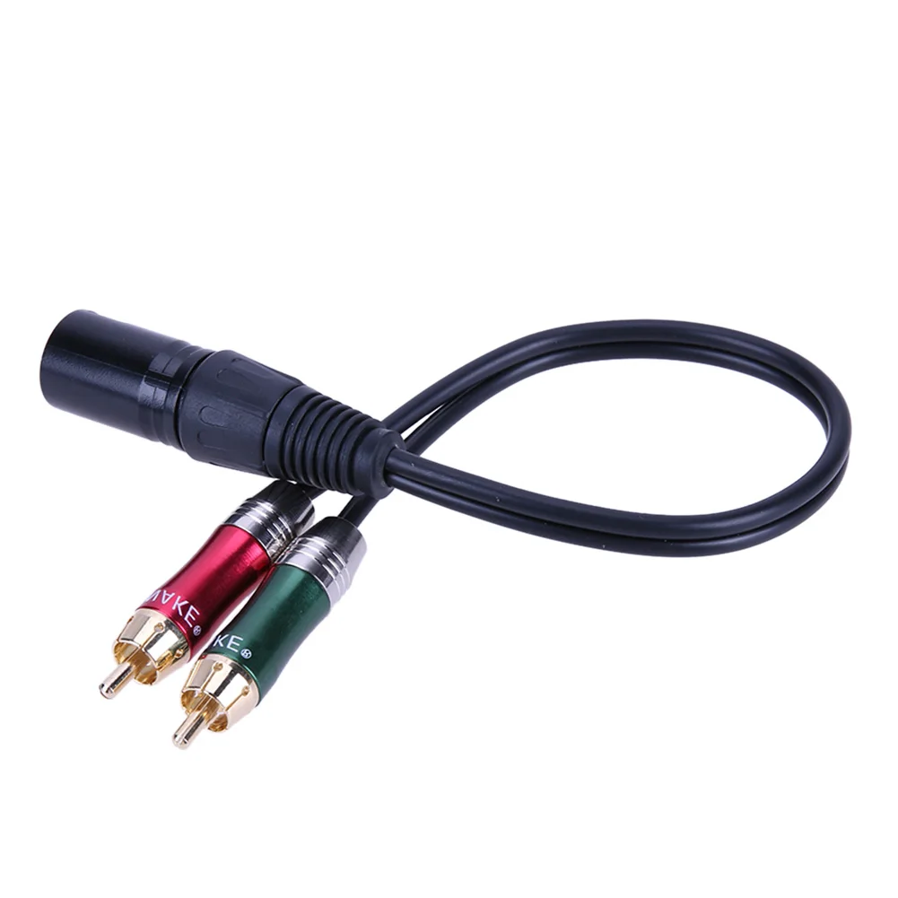 3pin XLR папа 2 RCA Мужской кабель аудио адаптер металлический к мужской разъем для