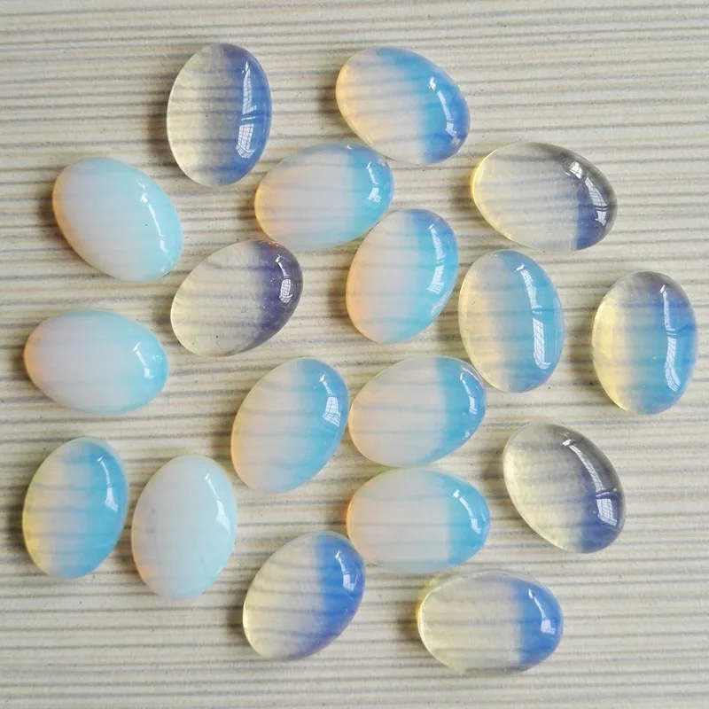 Мода 13x18 мм натуральный камень Кабошон амулеты Ассорти каменные бусины для изготовления ювелирных изделий 50 шт./лот - Цвет: opal