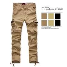 Новые хлопковые мужские брюки однотонные свободные хлопковые брюки Мужская большая Военная камуфляжная тактическая размер от 30 до 44 ярдов брюки мужские