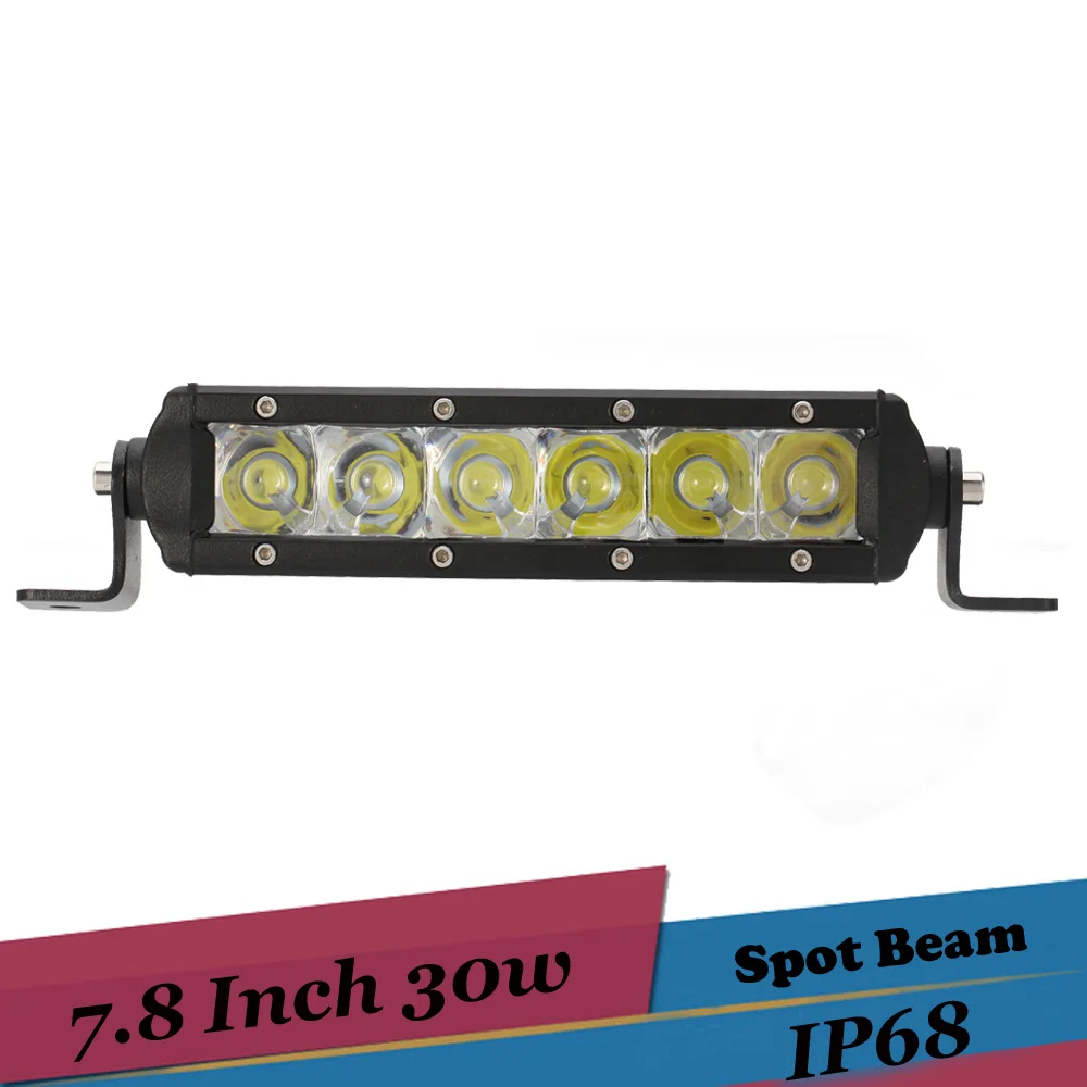 8 Inch LED Light Bar Off Road LED Lights 30W Driving Fog Lights for Durango Ford F350 Cabin Boat