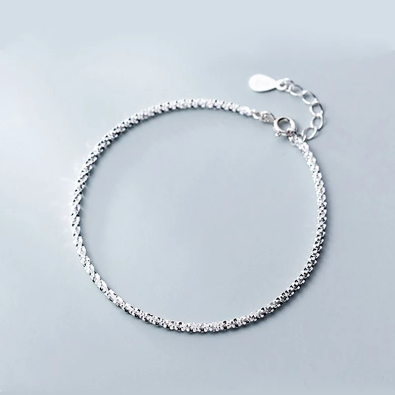 

La MaxZa 925 Sterling Silver Special Bling Film Bracelets For Women Girls Trendy Jewelry Silver 925 Bracelet Woman Adjustable