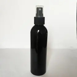 50 шт./лот 200 мл тонкой тумана черные пластиковые бутылки, хорошее опрыскиватель пластиковых бутылок Дух путешествий жидкости бутылки
