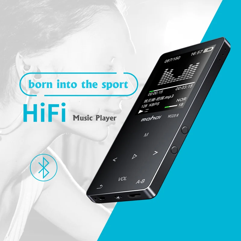Mahdi M320 bluetooth MP3 плеер 8 Гб 1," сенсорный экран Металл HIFI без потерь аудио плеер встроенный динамик поддержка FM радио плеер