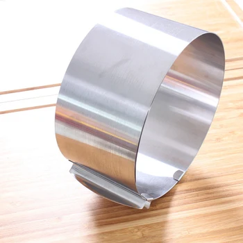 

Retractable Stainless Steel Circle Foam Ring Cake Baking Tool Set Size Shape Adjustable Bakeware Silver 16-30cm