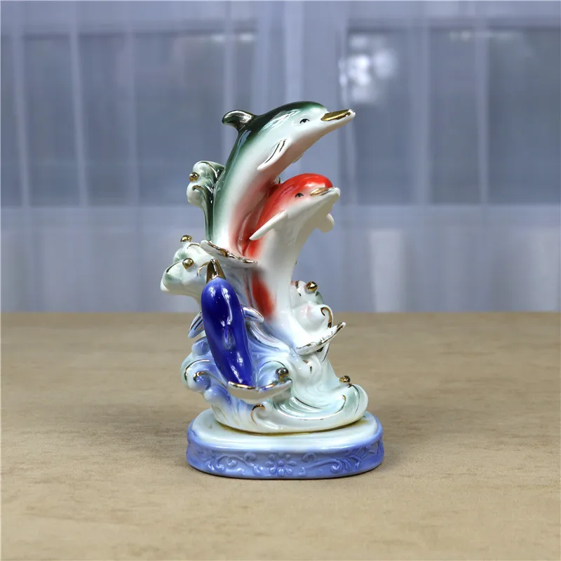 Art & Collectibles Fine Art Ceramics Handmade Glazed Ceramic Dolphin