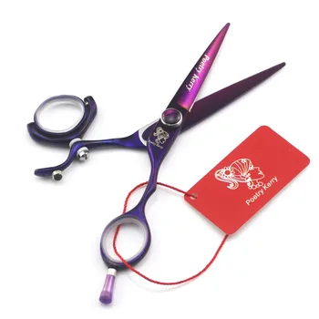 

5.5 in. Professional Hairdressing Scissors,62HRC JP440C,CUTTING SCISSORS,rotating handle,necessary for barbers