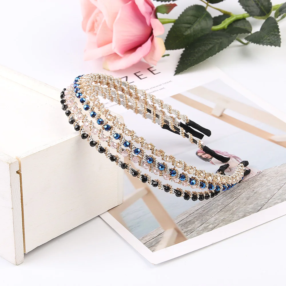 

1Pcs 2019 Fashion Women Girl's Rhinestone Jewelry Headband Head Piece Wedding Party Hairband Crystal Hair Band Accessories Gifts