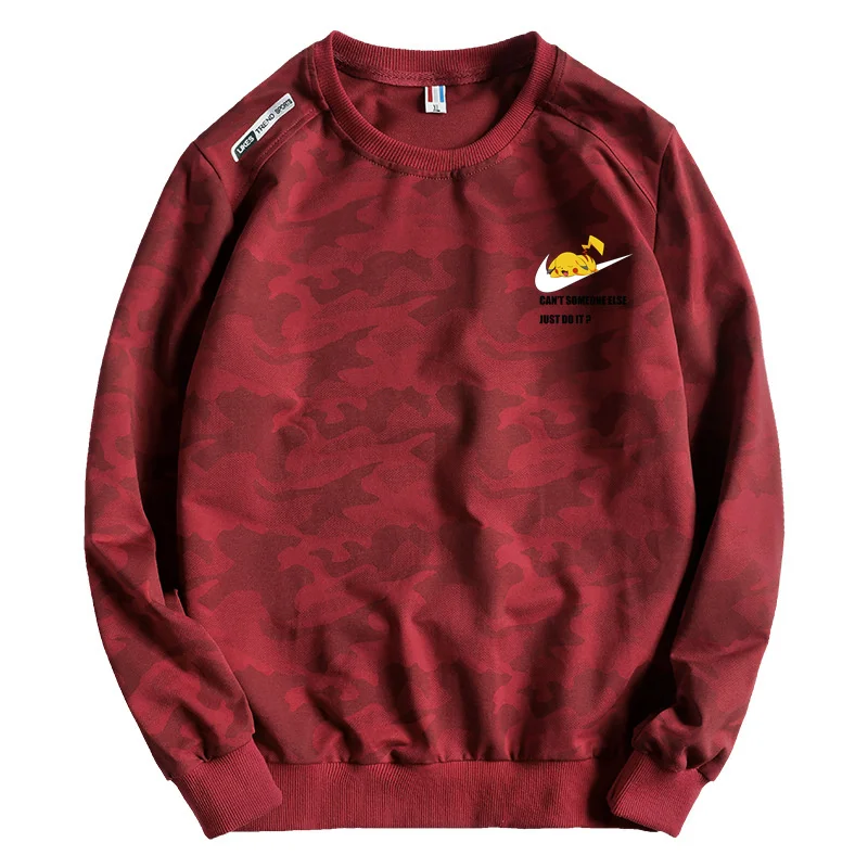 

Sweatshirts Homme Camouflage O-neck Men Pullover Cotton Loose 10XL Hoodies Just Pikachu Do It OFF TOMMIS SUPREM WHITE STONE LAND
