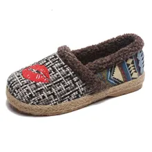 Новая классическая женская обувь из хлопка с вышивкой в китайском этническом стиле в стиле ретро; сезон осень-зима; утолщенная Повседневная Тканевая обувь на плоской подошве