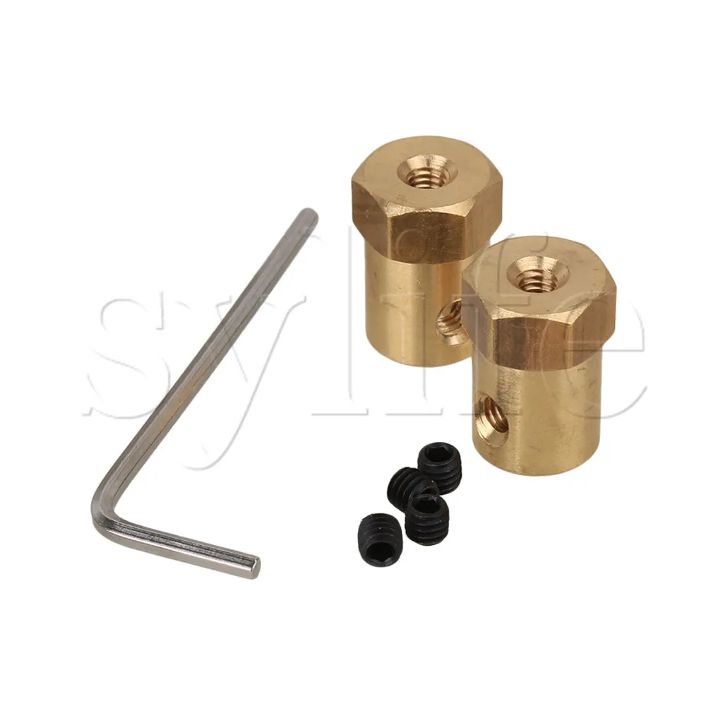 Buy 2pcs Brass Shaft Coupling Coupler DC Motor