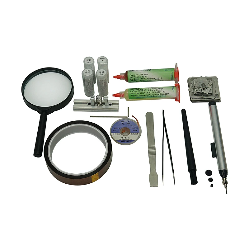 Приспособление для реболлинга Паяльные шарики чипы ремонт набор BGA 47 шт. флюсовая