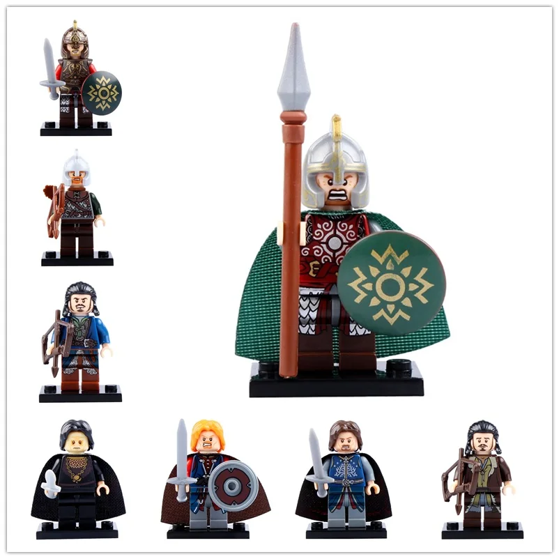 

8Pcs/Set Lord Of The Rings Legoed Action Minifigured Boromir Rohan Building Blocks Children Gift Bricks Kit Toys CP8031