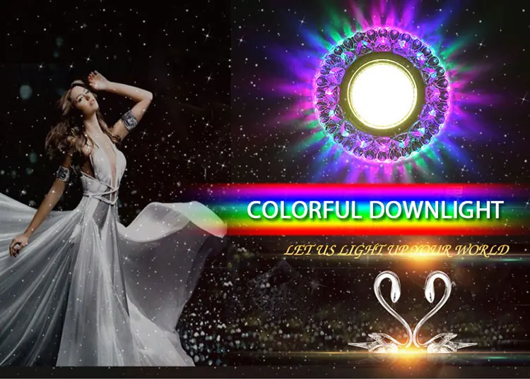 down lights COB LED Downlight Colorful Panel Light RGB 3W 110V 220V Recessed Lamp Fixture For Halogen Lamp Decoration Purple Spot light bathroom ceiling light