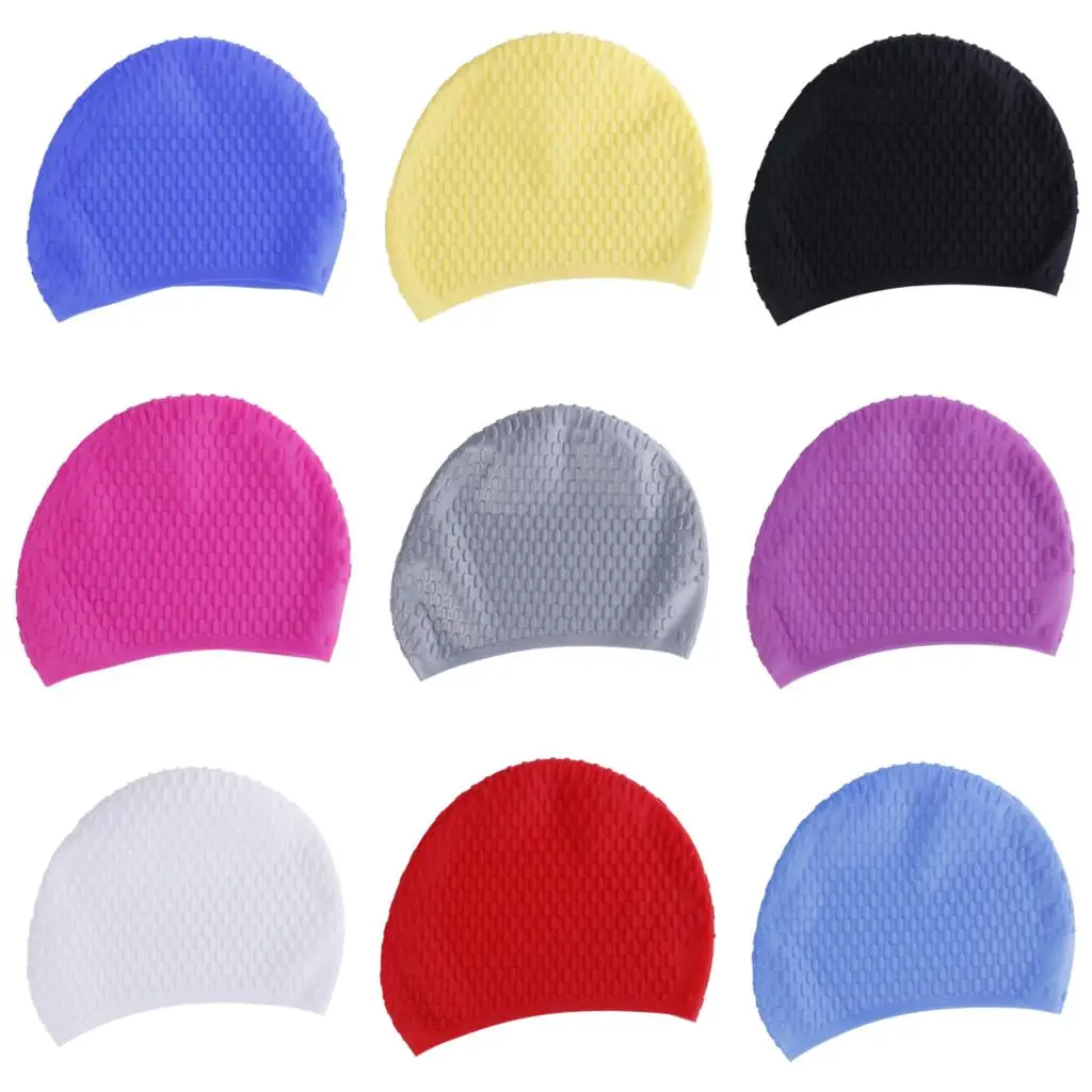 Silicone Swimming Cap Unisex Flexible Waterproof Adult Waterdrop Swimming Head Cover Protect Ear Swim Caps Pool Bath Cap