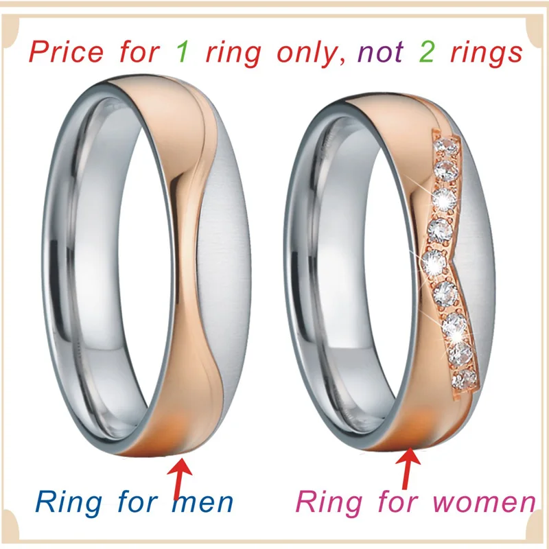 Unique Promise Men`s Wedding Band Titanium Rings pair set for couples Lovers women`s rings Alliance anel (1)