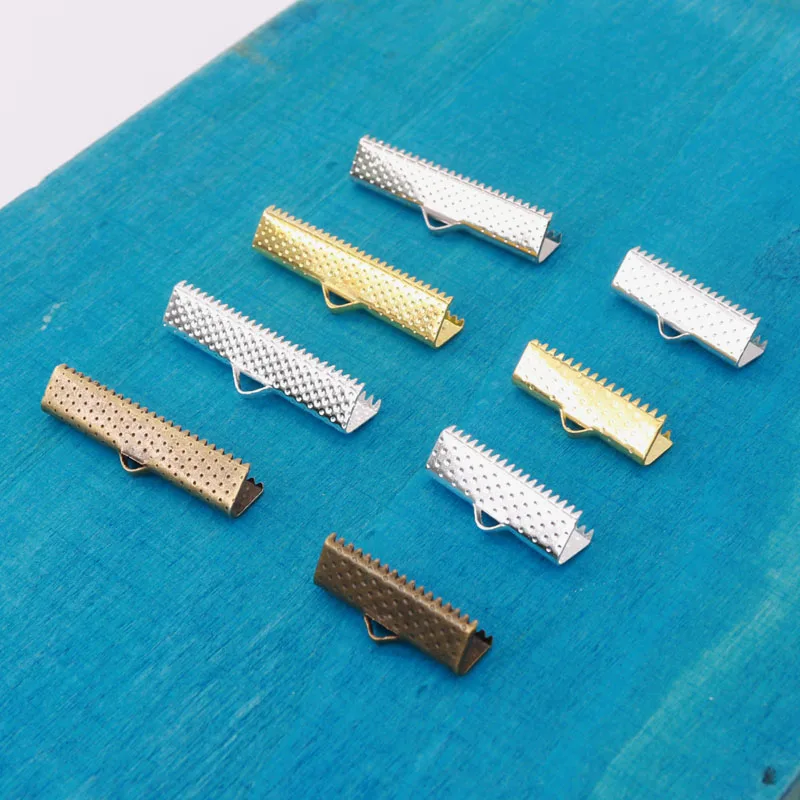 7sizes Cord Crimp End Beads Buckle Tips Clasp cord flat cover clasps