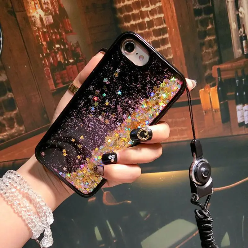 

Bling Sand For iphone 7 X 6 6plus Phone Case Glitter liquid Protection quicksand fundas capa For iphone 8plus 6 6s 7 plus Cases