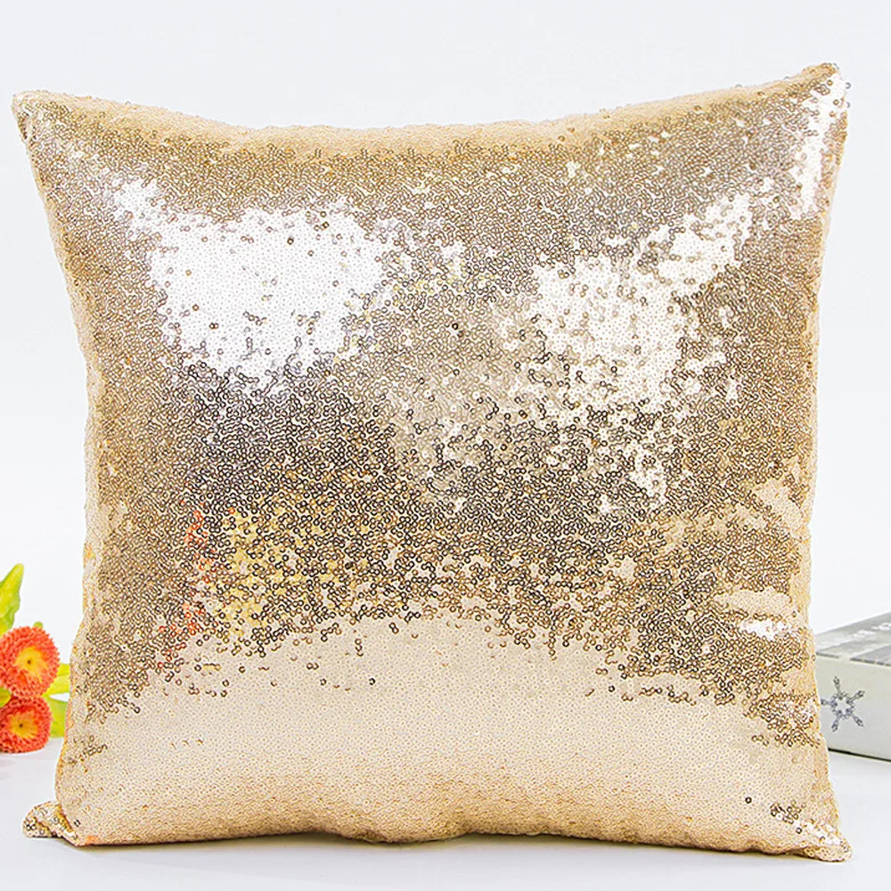 Flip Sequin Sofa Cushion Covers Pillow Case Cafe Home Bed Decor Pillows 8 Colour