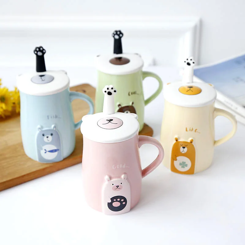 

Cute Bear Cafe Coffee Mug Drinking Cups Large Capacity Style Ceramic Milk Breakfast Mugs Water Tea Big Cup Drinkware