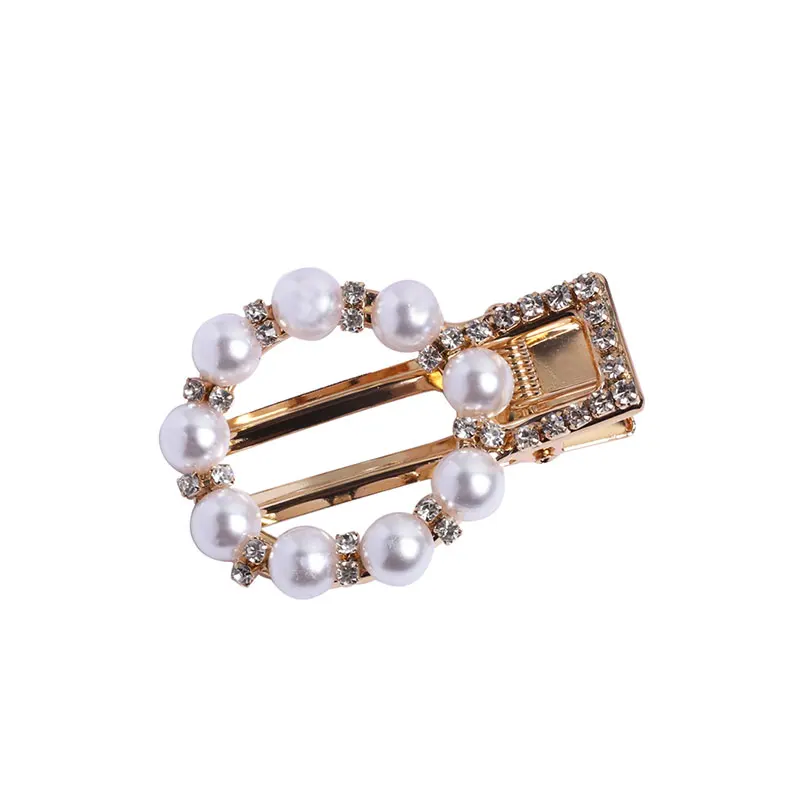 Pearl Hair Clip Rhinestone Snap Hairpins for Women Girls Hair Styling Accessories Aligator Hair Clamp Korean Bobby Pins Barrette