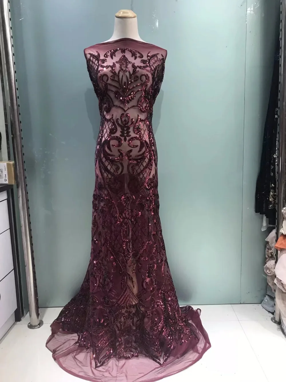 

high quality french lace with sequins beautiful Nigerian lace fabric High class african french net lace fabric