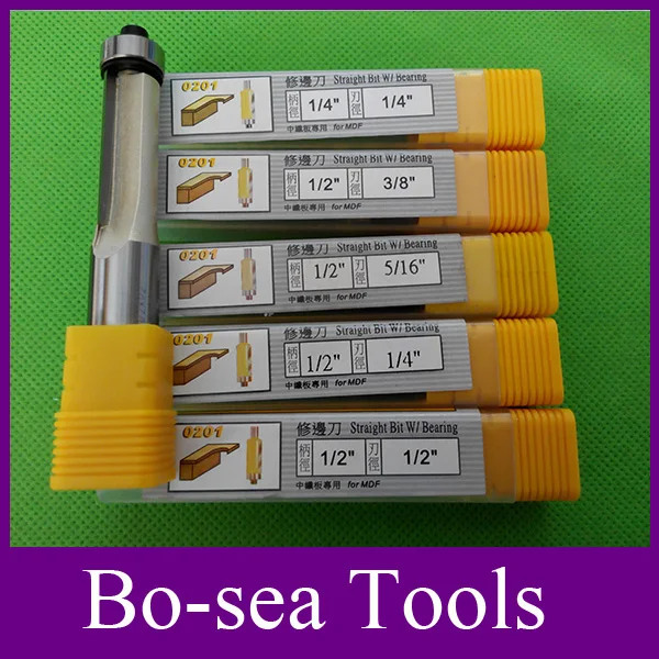 

Flush Trim Router Bit Straight Bit with bearing 1/2"or 1/4"ShankTungsten Carbide 2 Flutes Professional Router bit-YD