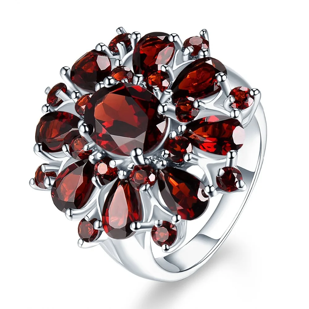 Кольцо модное кольцо из граната рубиновое кольцо обручальное кольцо - Цвет основного камня: Красный