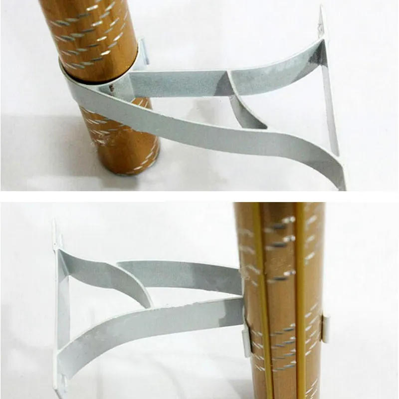 1Pair Aluminum Curtain Rod Bracket Support for Curtains Sticks Without Drilling Fixtures Rod Bracket White