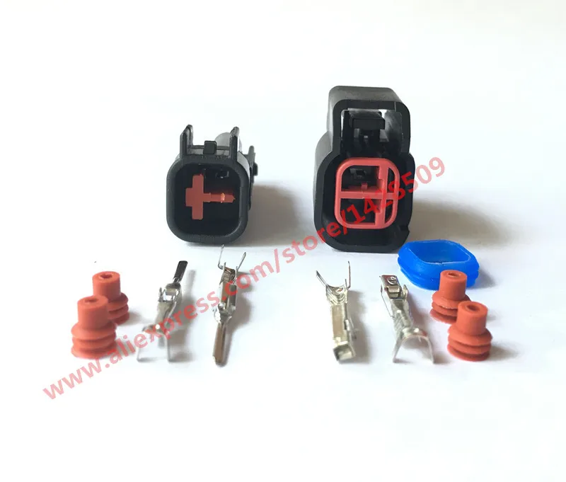 

5 Set Delphi 2 Pin Female And Male EV6 Fuel Injector Electrical Connector Plug