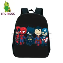 Chibi/рюкзак с принтом Бэтмена, Супермена, Человека-паука; рюкзаки для мальчиков и девочек; школьные сумки; детская сумка для книг с супергероями; Sac A Dos machila