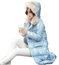 2017 autumn winter Korean women in the long section of cotton down jacket hooded cotton jacket