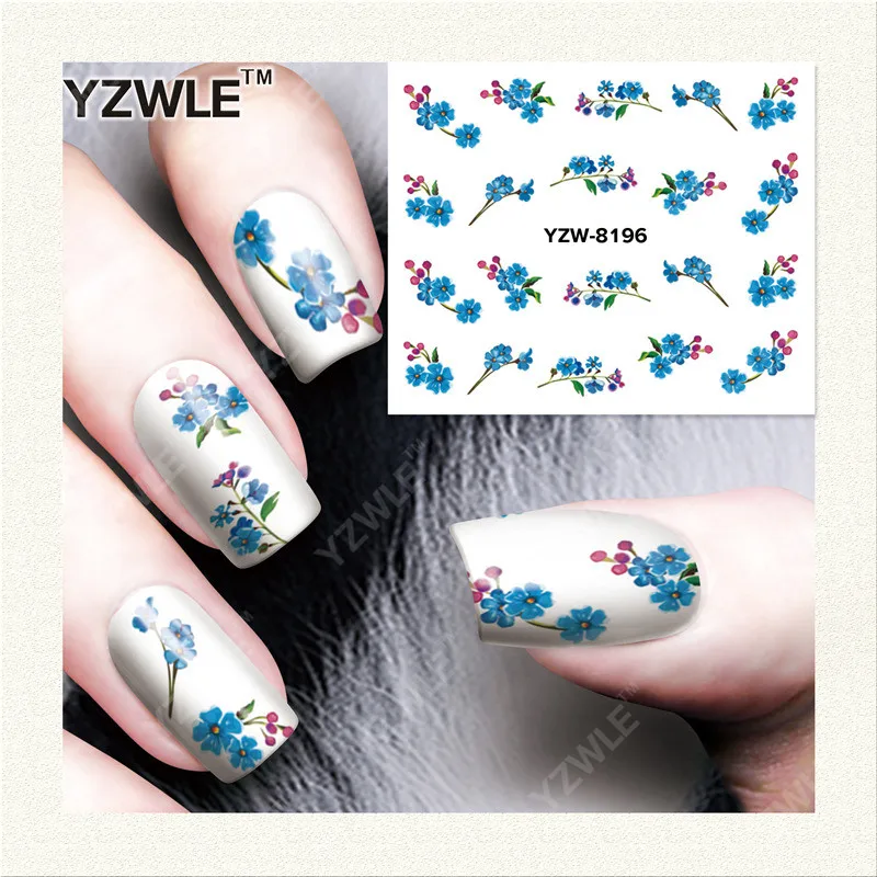

YZWLE 1 Sheet DIY Decals Nails Art Water Transfer Printing Stickers Accessories For Manicure Salon YZW-8196