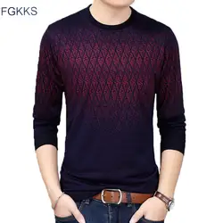 FGKKS Для мужчин свитера 2018 осень-зима мужские хлопковые пуловеры Для мужчин Повседневное свитер с круглым вырезом Для мужчин в полоску с