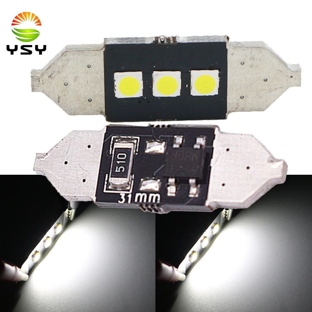 

YSY 31mm 36mm 39mm 41mm C5W 3SMD 3030 LED CANBUS NO Error Festoon Bulb Car Licence Plate Light Interior Dome Lamp Reading Light