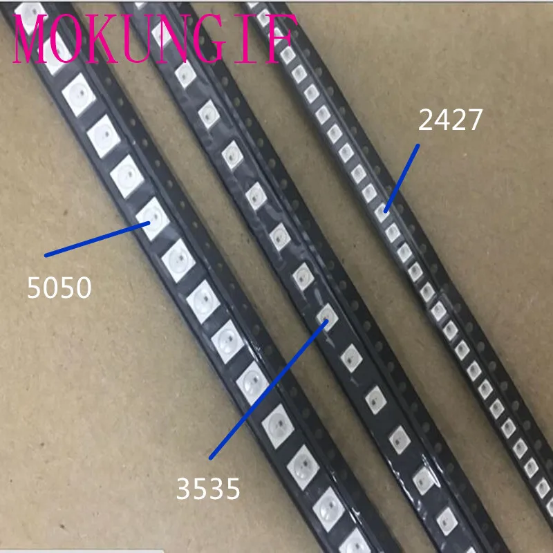Полноцветный чип SK6812 WS2812B 2427 SMD Тип 0 1 Вт 1000 шт. со встроенным источником света