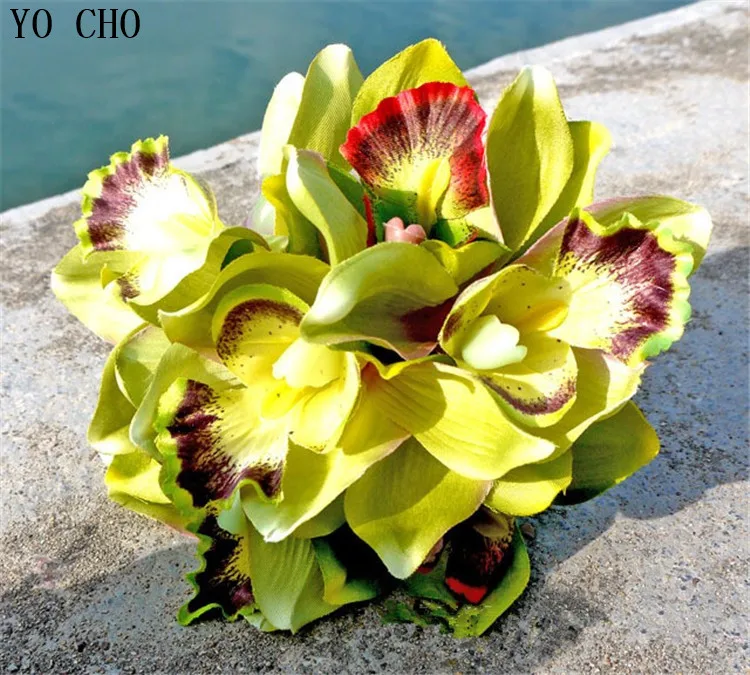9 цветов, искусственная Орхидея, скрапбукинг, цветы для свадьбы, свадебные, для дома, свадебные, вечерние, декор для сада