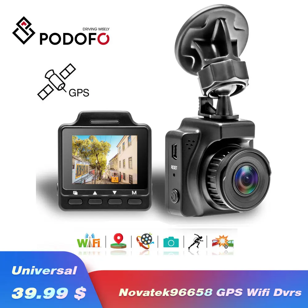 Podofo 1 5 дюймов Автомобильный видеорегистратор оригинальный Novatek96658 видео