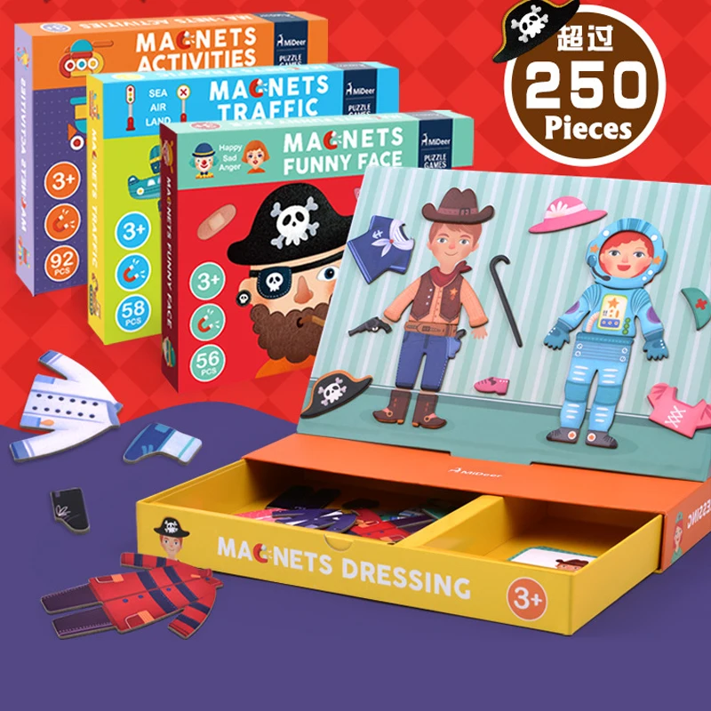 Монтессори игрушки магнитная уход за кожей лица Пазлы материалы Montessori магниты
