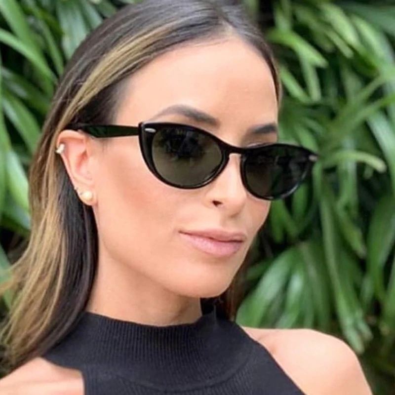 

2019 Retro New Luxury Cat Eye Sunglasses Women Brand Designer Sexy Lady Vintage Rivet Frame Sun Glasses For Women Oculos de sol