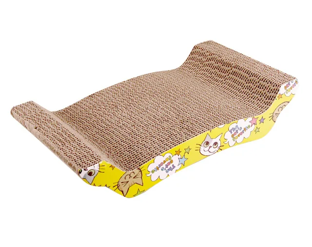 S-shaped Cat Scratch board with Catnip Cat Lounge Handmade Cats Scratcher Scratching Post cat Interactive training Toy For Pet