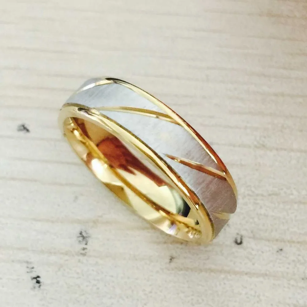 Мужские кольца из титановой стали золотого и серебряного цвета 6 мм 316L|finger ring|ring