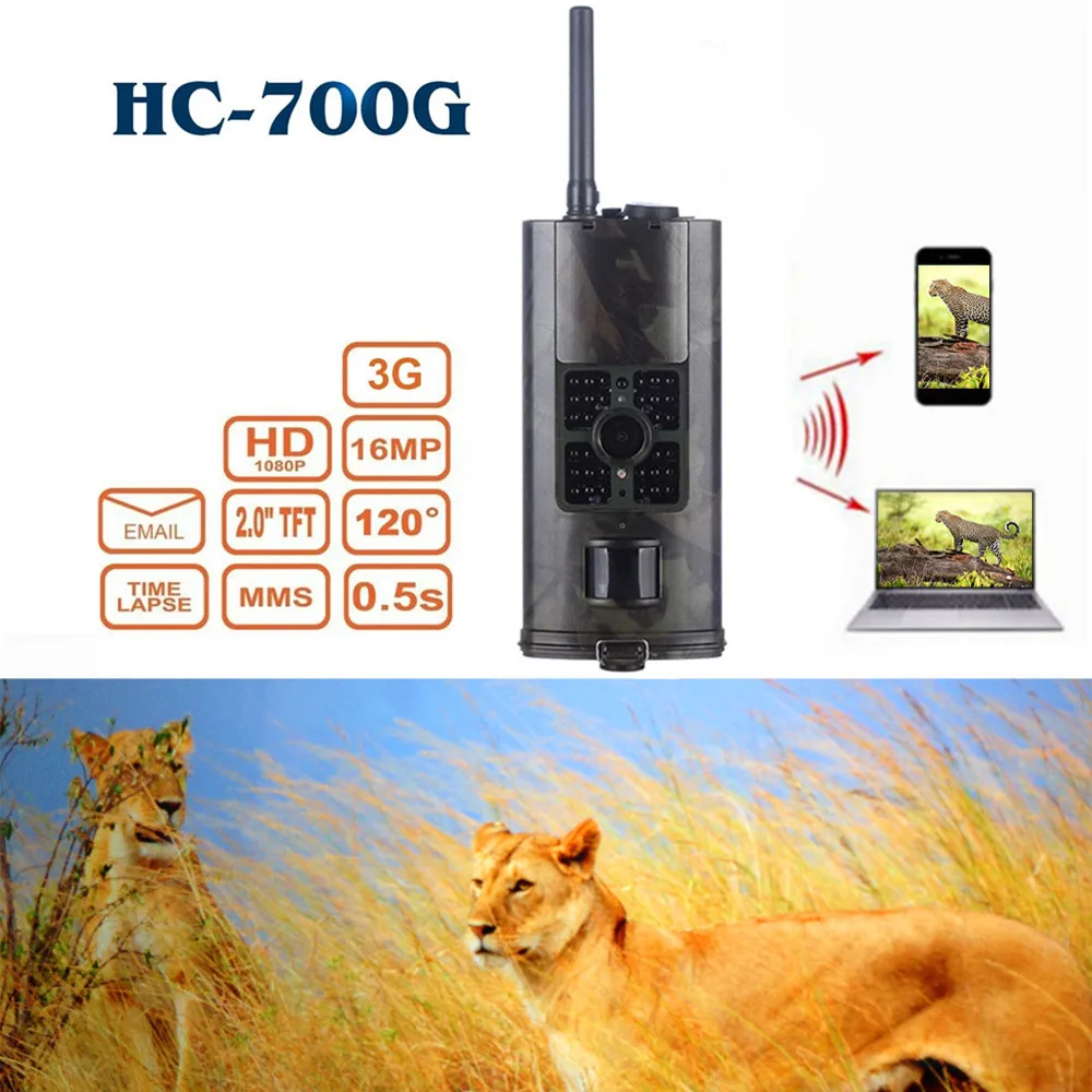 

Hunting Camera 3G SMS GSM 16MP 1080P Infrared Night Vision Trail Camera Wildlife Animal Scouting Device 120 degree HC - 700G