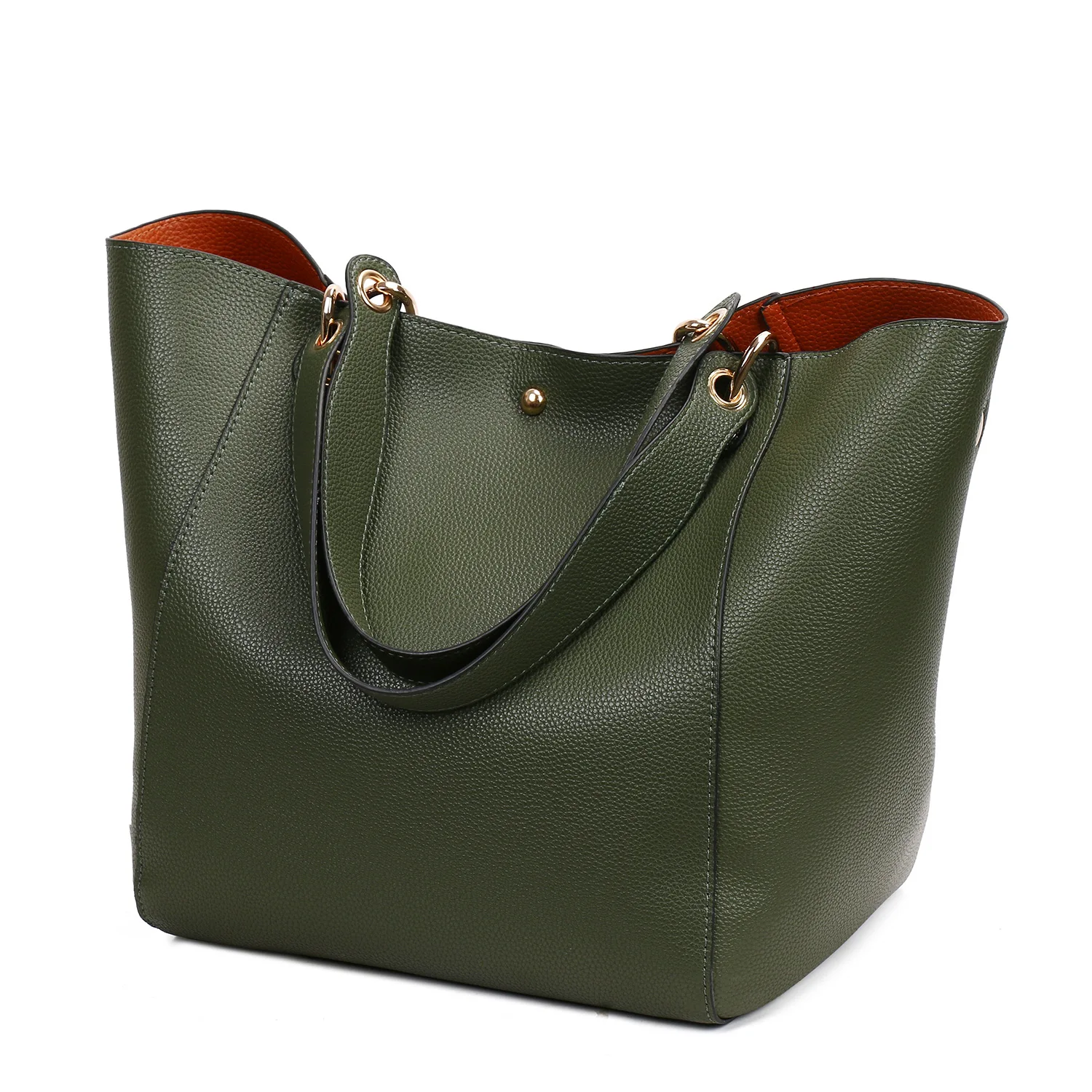 BERAGHINI из искусственной кожи в форме ведерка композитные сумки известный бренд дизайнерские женские сумки высокого качества сумка через плечо - Цвет: Армейский зеленый