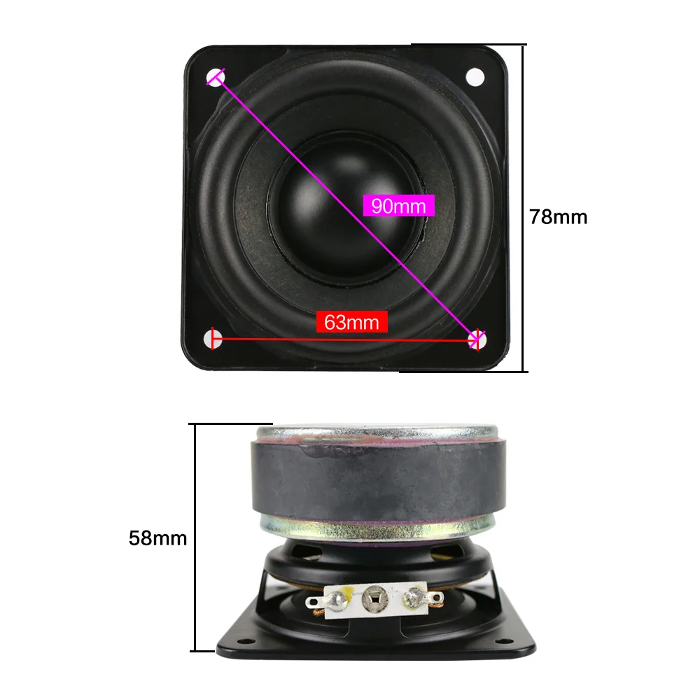 GHXAMP 3 дюйма 20 Вт 8Ohm Средний НЧ динамик Hifi бас громкий домашний кинотеатр резиновый