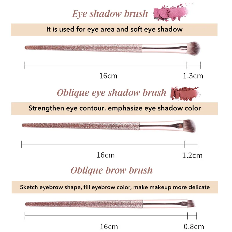 Zoreya 5 шт розовый глаз Brushe макияж комплект Портативный глаз растушевывание теней Угловой бровей щетку красивые удобные косметическое