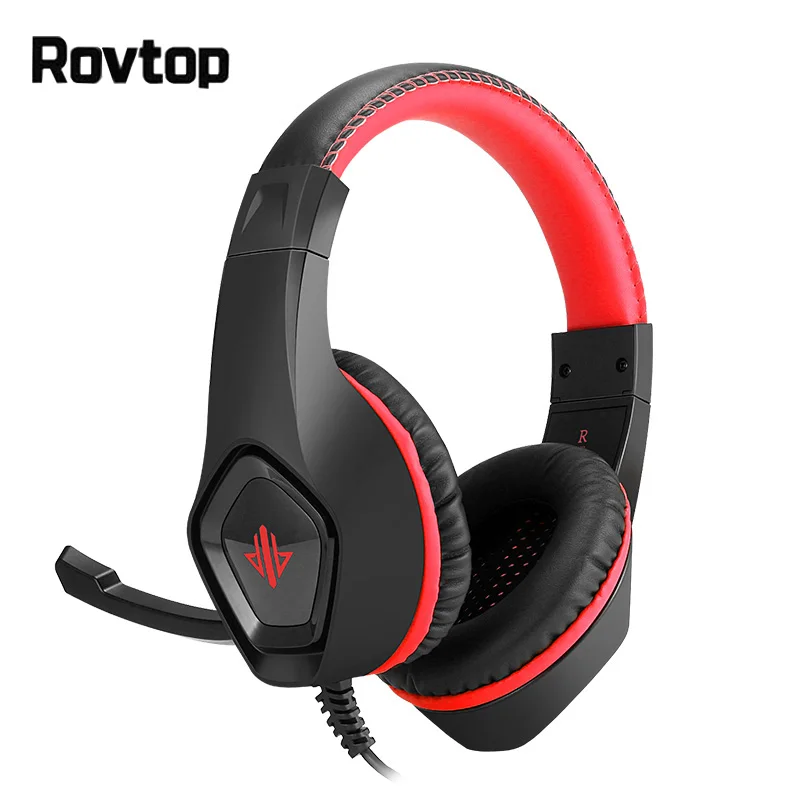 

Rovtop Stereo Gaming Headsets Big Headphones with Light Mic Earphones Deep Bass for PC Computer Gamer Laptop PS4 New X-BOX