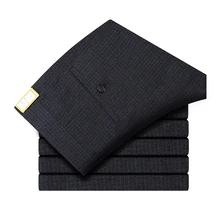 Брендовые брюки для мужчин среднего возраста, прямые свободные мужские брюки, элегантные и удобные, размер 30-40, мужские брюки