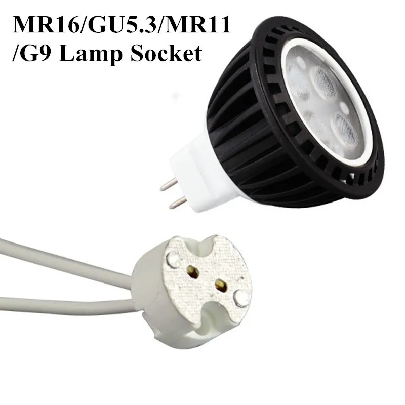 20X MR16 держатель Керамика основание светильника GU5.3 GU4 Гнездо Светодиодный CFL для галогенной лампы держатель с разъем провода