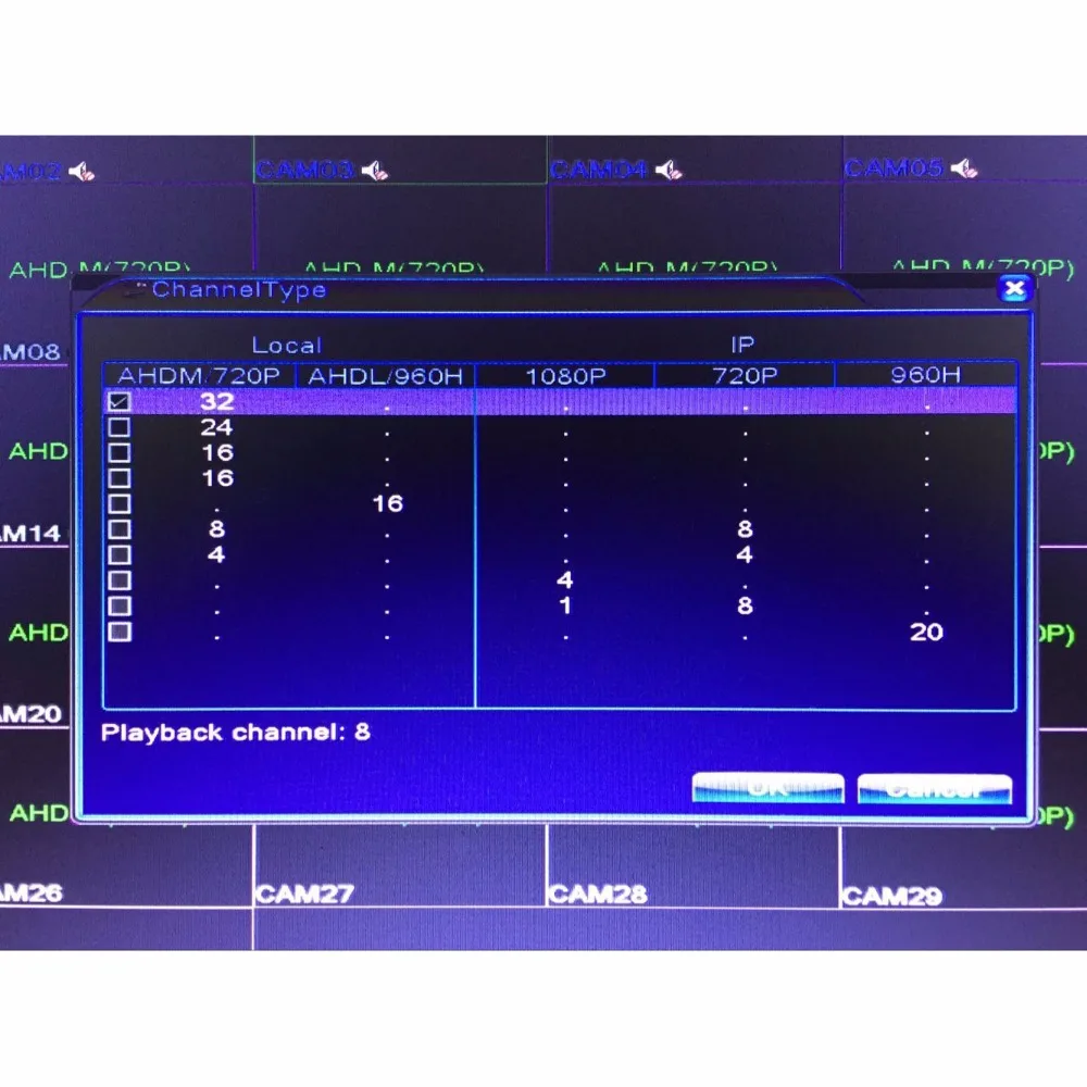 Гибридный видеорегистратор GADINAN 32CH AHDM 720 P/HVR/NVR 3 в 1 двухстороннее аудио 16CH аудио поддержка 2 HDD порта полное кодирование видео в реальном времени